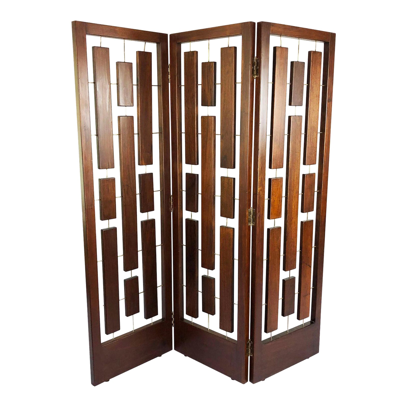 Folding Screen Room Divider in Solid Mahogany Chairish