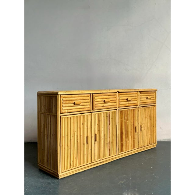 Vintage Boho Rattan Credenza For Sale - Image 10 of 11