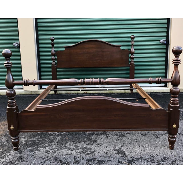 Ethan Allen Solid Cherry Cannonball Queen Bed Chairish