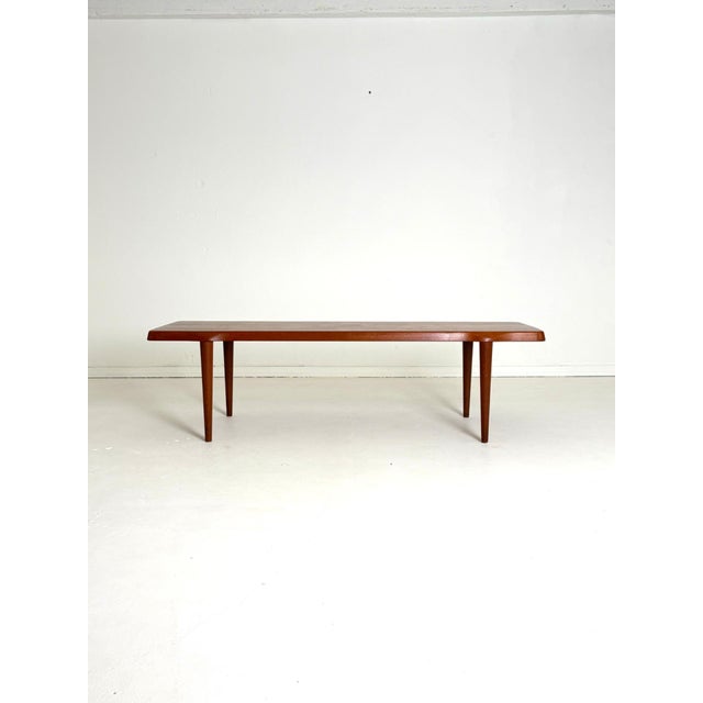 Solid teak coffee table / bench – john boné, mikael laursen, 1960s a timeless danish solid teak table designed by john...