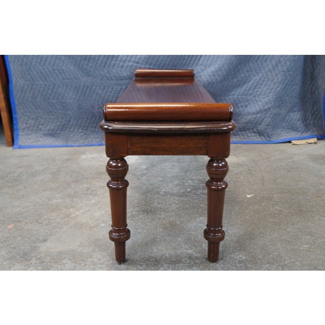 Late 20th Century English William IV Regency Style Mahogany Window Seat Foyer Hall Piano Bench For Sale - Image 10 of 12