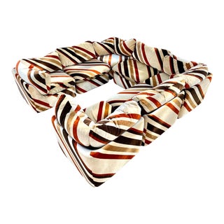 1970's Velour Chevron 7-Piece Modular Sofa in the Manner of Milo Baughman For Sale