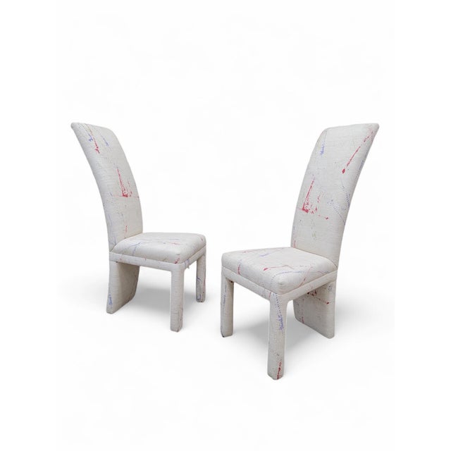 Mid-Century Modern Vintage Modern High Back Parsons Dining Chairs - Set of 4 For Sale - Image 3 of 5