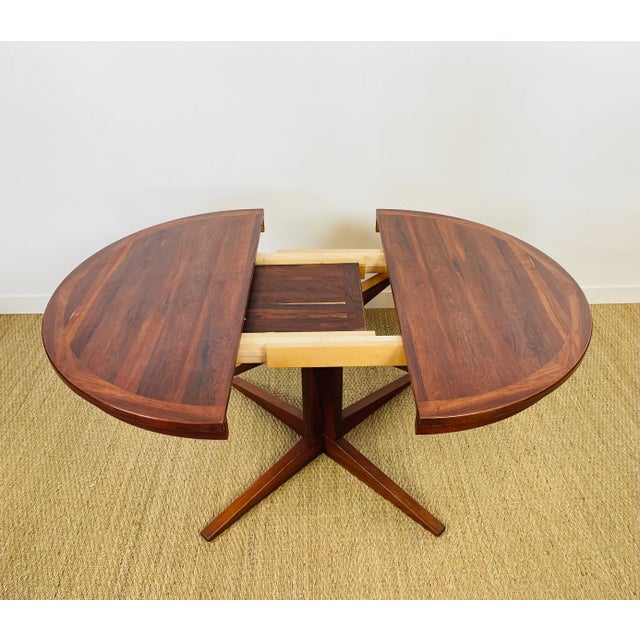 Scandinavian Rosewood Dining Table with Extensions, 1960s For Sale - Image 6 of 10