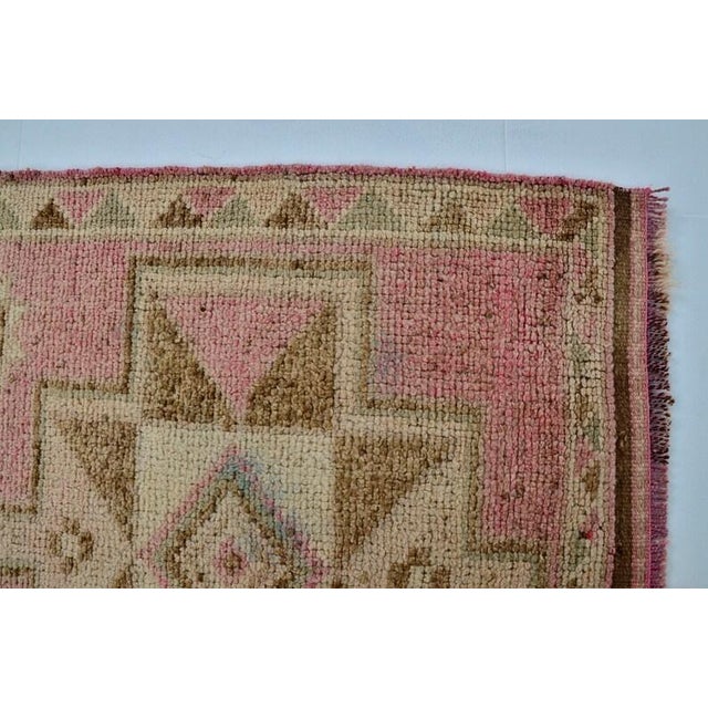Oushak Handknotted Bohemian Runner For Sale - Image 4 of 10