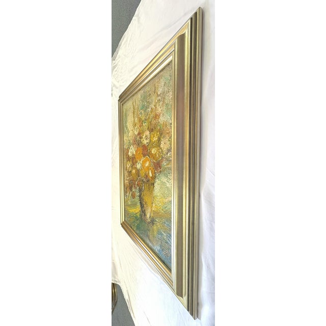 Original Signed and Framed Impasto Style Floral Acrylic Painting on Canvas For Sale - Image 13 of 17