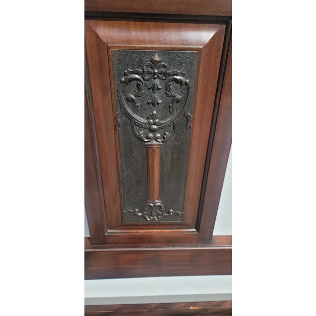 Antique Walnut Victorian Full Bed Nice Hand Carving 54 X 75 With Rails For Sale - Image 4 of 5