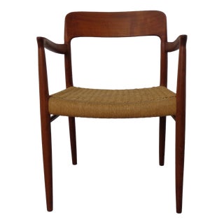 Model 56 Armchair in Teak & Papercord by Niels Otto Møller for J.L. Møllers, Denmark, 1950s For Sale