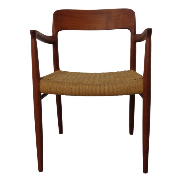 Model 56 Armchair in Teak & Papercord by Niels Otto Møller for J.L. Møllers, Denmark, 1950s For Sale
