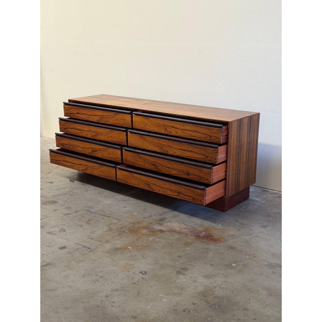 Mid-Century Modern Mid 20th CenturyWestnofa Rosewood 8 Drawer Dresser Scandinavian Lowboy Norway For Sale - Image 3 of 10