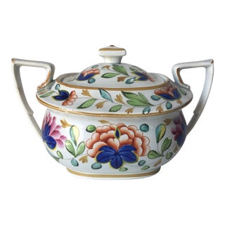 Antique English 19th C. 'Gaudy Dutch' Sugar Bowl For Sale