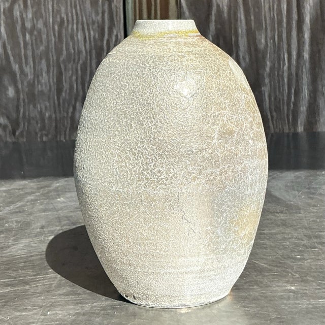 Vintage Boho Studio Pottery Vase For Sale - Image 4 of 4