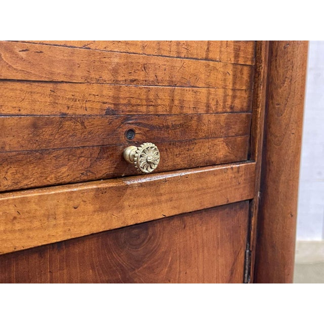 19th Century Empire Bedside Table in Cherry Wood and Black Marble For Sale - Image 13 of 16