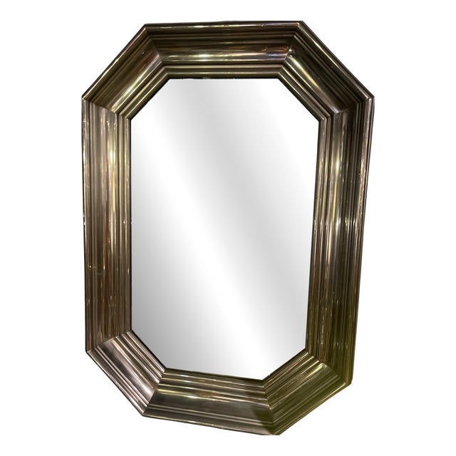 Stainless Steel Mirror attributed to Maison Jansen, 1970 For Sale