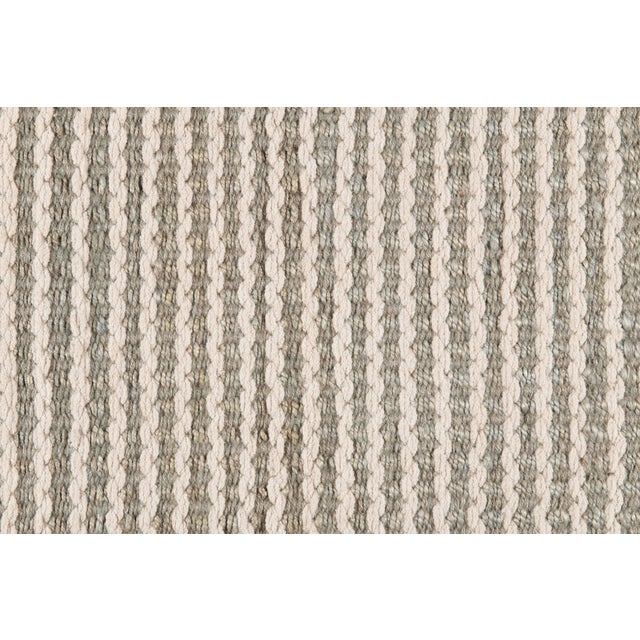 Transitional Part & Parcel Goods Textured Scallop Stripe Rug, 15'x20', Sky Blue and Eggshell For Sale - Image 3 of 4