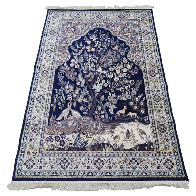 Silk Tapestry Rug From Mid-20th Century For Sale - Image 11 of 11