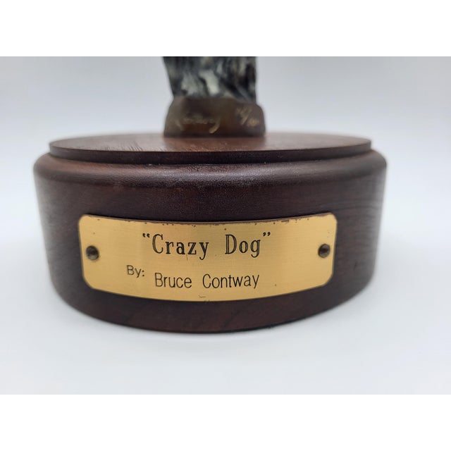 Native American 1980s Limited Edition Bruce Contway Bronze Bust Sculpture "Crazy Dog" - 74/100 For Sale - Image 3 of 10