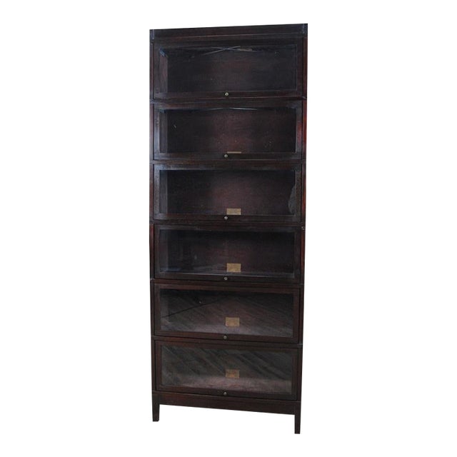 1980s Vintage Mahogany Globe Wernicke Bookcase For Sale
