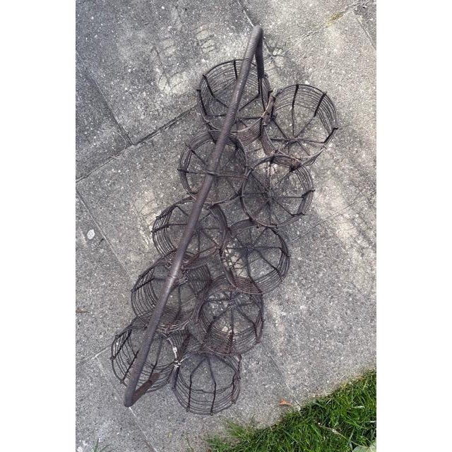 1920s 1920s French Wire Wine Bottle Carrier Rare Find For Sale - Image 5 of 7