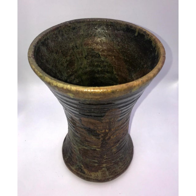 Mid-Century Signed Studio Pottery Vase For Sale In New York - Image 6 of 10