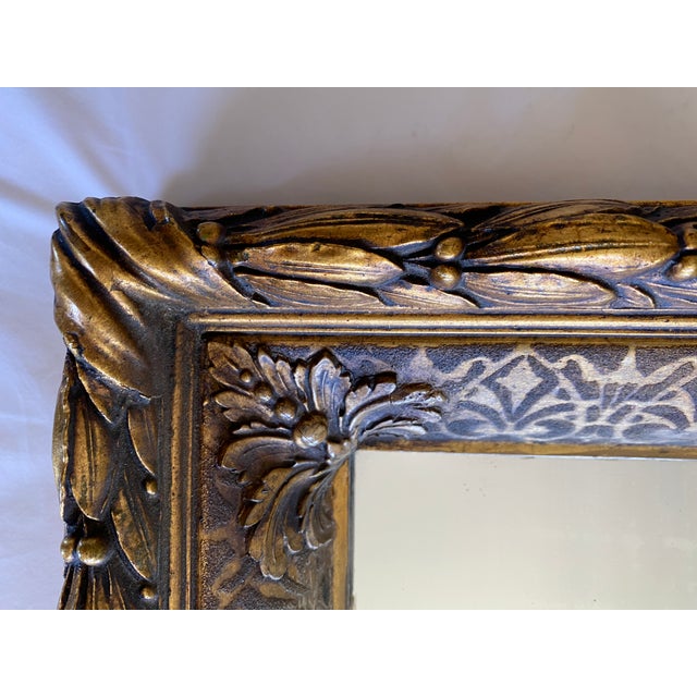 Antique Framed Mirror With French Bee Design For Sale - Image 4 of 6
