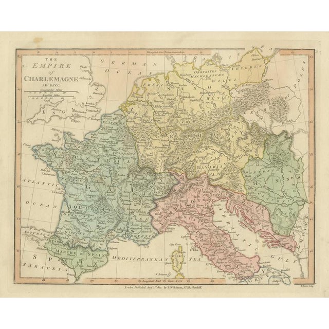 Charlemagne's Empire Map by Wilkinson, 1817 For Sale - Image 3 of 10