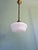 Art Deco Pendant Light in White Opaline Glass with Brass Frame, 1920s For Sale - Image 9 of 13