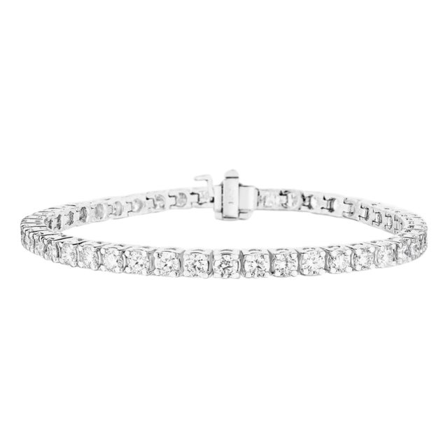 40 Round Diamond 25 Pointer Each Tennis Bracelet in 14 Karat Gold 10 Carat 7 " For Sale