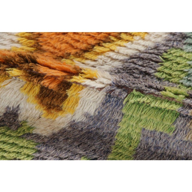 Vintage Swedish Rya Rug With Polychromatic Geometric Motifs - Rug & Kilim For Sale In New York - Image 6 of 8