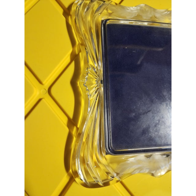 Vintage 1990s Mikasa Lead Crystal 5x7 Picture Frame With Frosted Floral Accents For Sale - Image 14 of 18