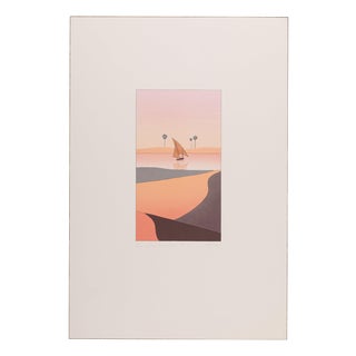 Yan Nascimbene, Pink Landscape, Lithograph For Sale