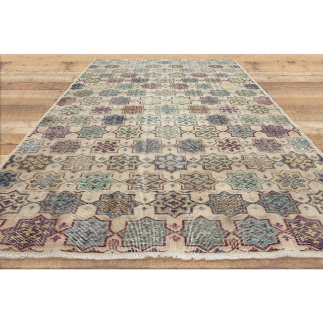 Mid 20th Century Zeki Muren Vintage Turkish Sivas Rug - 05'07 X 09'01 For Sale - Image 5 of 6