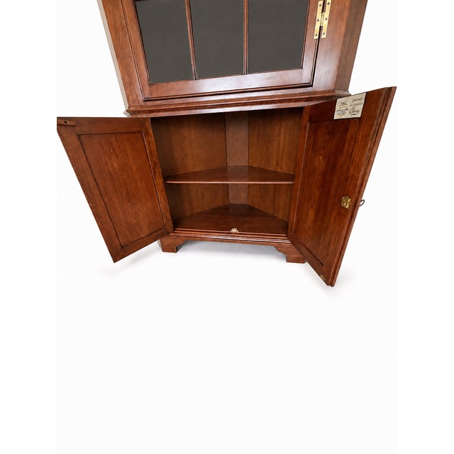 Henkel Harris Lighted Corner Cabinet Solid Wild Black Cherry For Sale In Tampa - Image 6 of 8