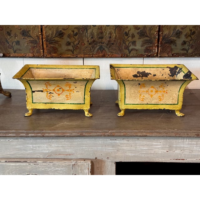 Pair of 19th Century French Tole Cachepots For Sale - Image 6 of 9