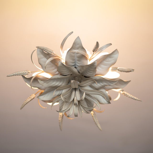 Vintage Italian Floral Ceiling Lamp, 1970s For Sale - Image 3 of 13