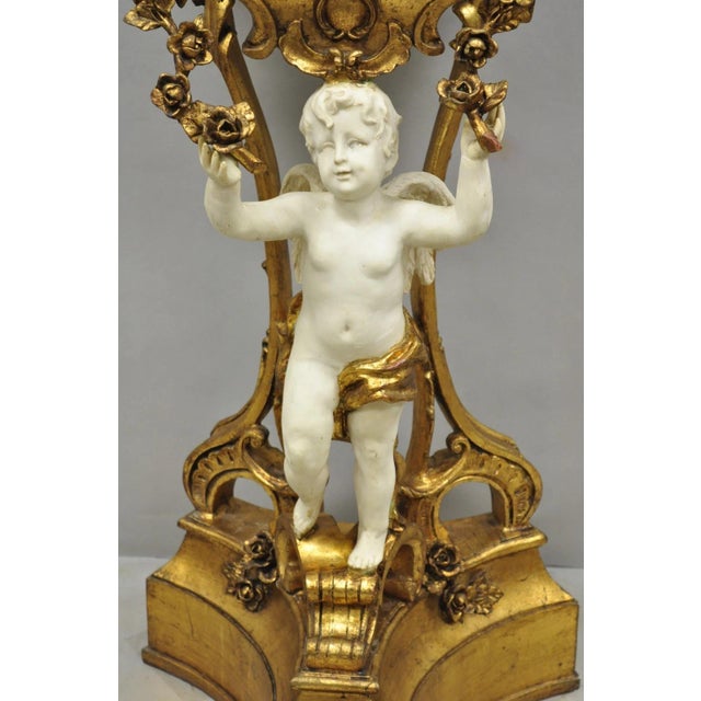 Mid 20th Century Vintage Italian Venetian Figural Cherub Putti Gold Gilt Resin Bookstand Lectern For Sale - Image 5 of 18