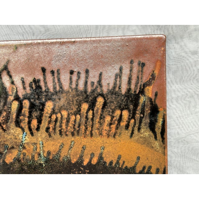 Copper One of a Kind Art Tile for Wall Decor For Sale - Image 8 of 11