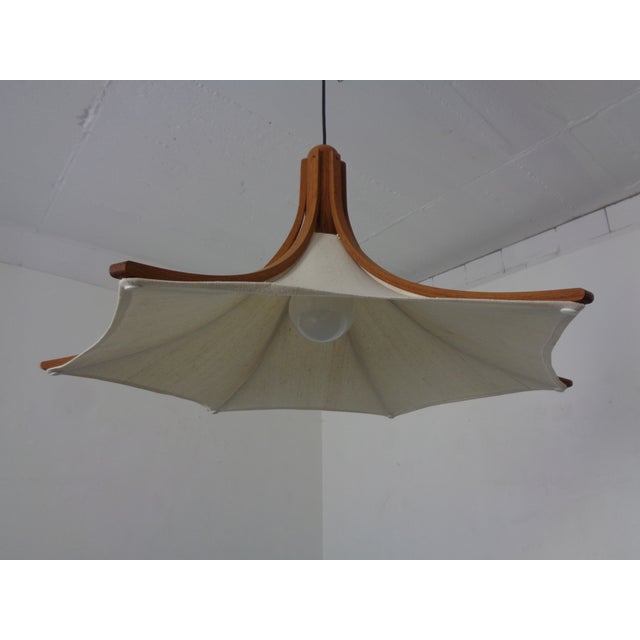 Adjustable Counterweight Pendant Lamp in Teak from Domus, Germany, 1960s For Sale - Image 4 of 15