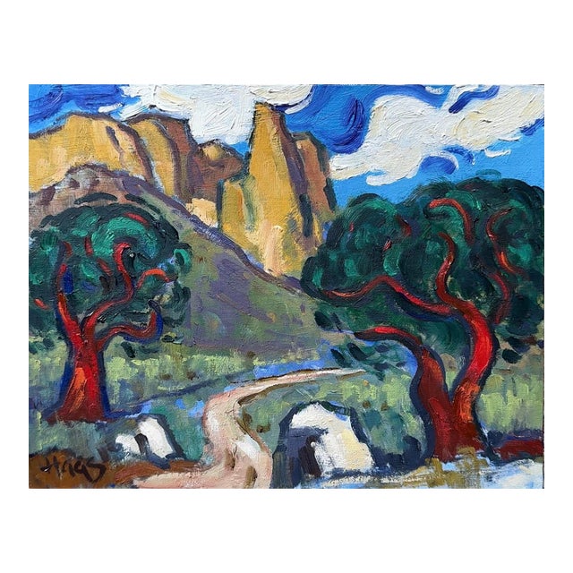 Guardians of the Canyon Path - Original Oil on Canvas For Sale