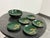 Japanese Japanese Green Lacquerware Plates + Bowl, Set of Five For Sale - Image 3 of 12