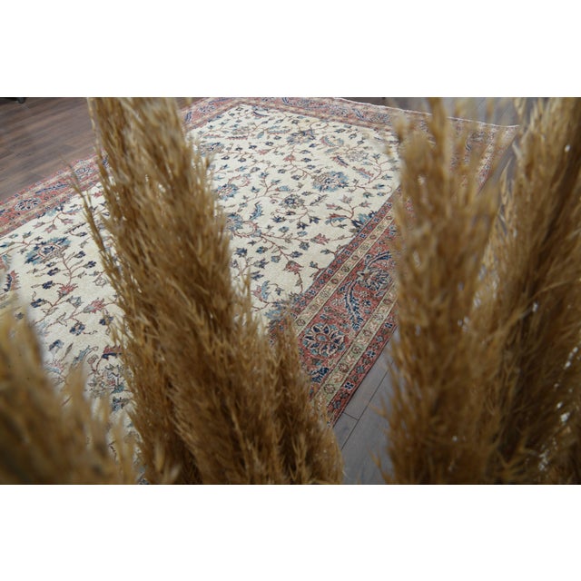 Beige 1970s Vintage Persian Handmade Wool Cotton Area Rug For Sale - Image 8 of 11