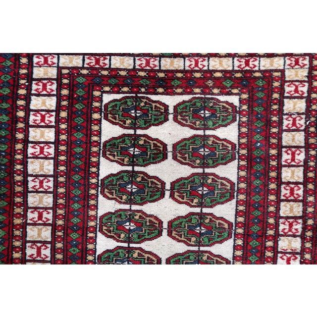 1960s, Handmade Vintage Uzbek Bukhara Rug 2.5' X 4.2' For Sale - Image 11 of 13