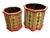 Set of 2 wastebaskets. 1950’s folk art wooden wastebaskets. These are made of solid wood, hand painted with bright red...