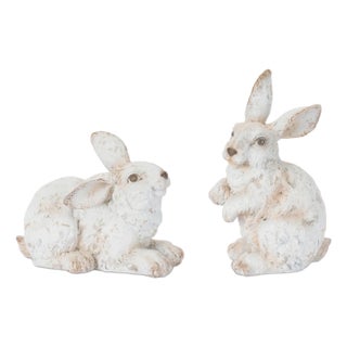 Distressed Rabbit Figurine (Set fo 2) For Sale