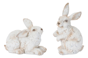 Distressed Rabbit Figurine (Set fo 2)