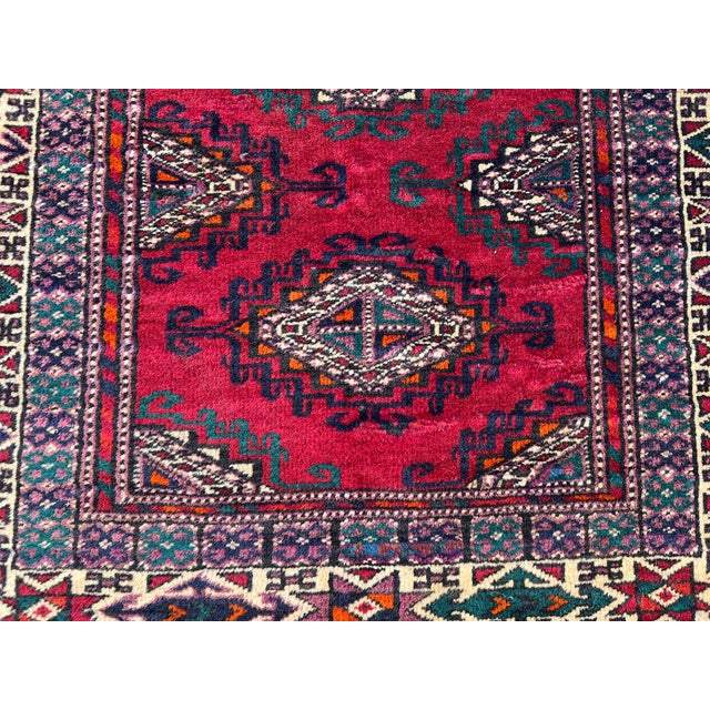 Yomut Turkmen Kepse Gul Single Column Runner - 2'8" X 12'0 For Sale - Image 6 of 11