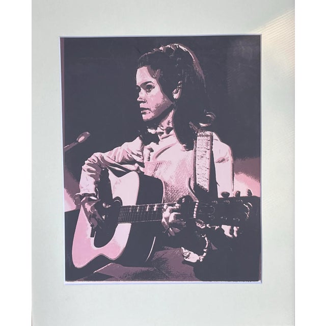 Origano vintage lithograph of a female guitar player by Cathal Brendan O'Toole. Lithograph on paper signed on the verso...