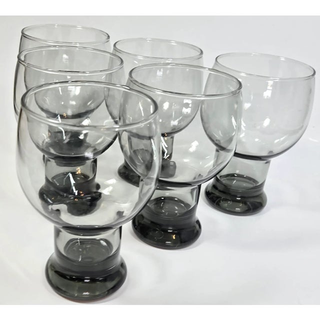 Mid-Century Gray Beer Glasses- Set of Seven For Sale - Image 12 of 12