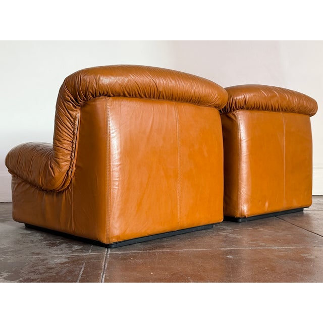 Vintage 1970s Italian “Giusy” Modular Leather Sofa Chairs by Neoflex For Sale - Image 9 of 11
