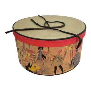 Mid-Century Vintage Hat Box For Sale
